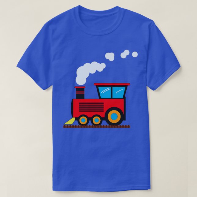 Locomotive steam engine on rail for children boys T-Shirt (Design Front)