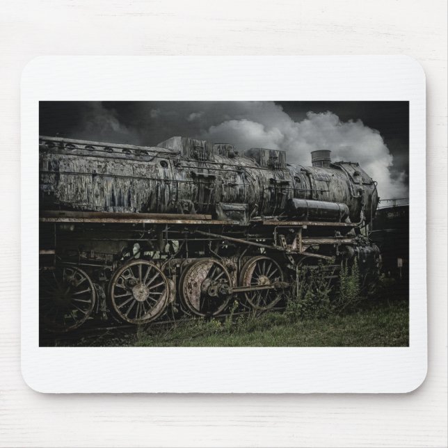 locomotive steam engine train rail railway mouse pad (Front)
