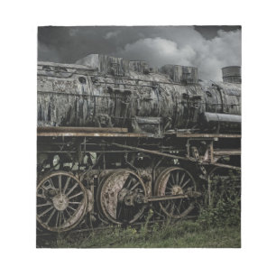 locomotive steam engine train rail railway notepad