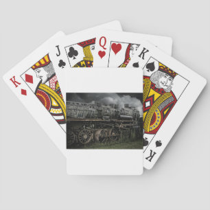 locomotive steam engine train rail railway playing cards