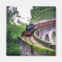 Locomotive Train on Bridge