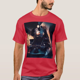 Locomotive Train Railroad Railway Railfan AI Artwo T-Shirt