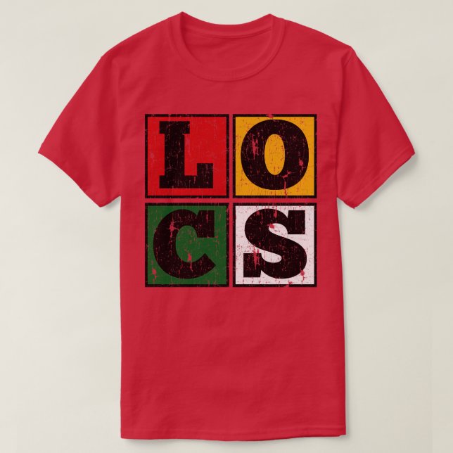 Locs Block Dreadlocks Afrocentric Colours T-Shirt (Design Front)