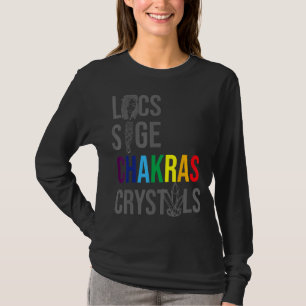 Locs Sage Chakras Crystals Black History Month Afr T-Shirt