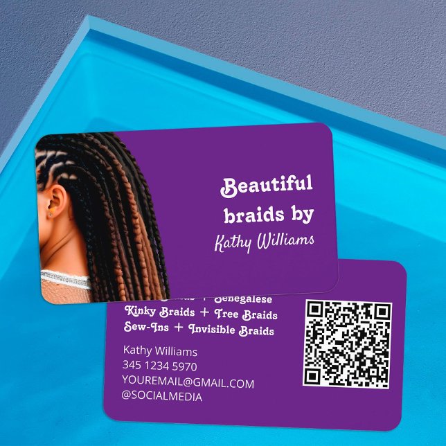 👩‍🦱 Loctician Custom QR Business Card (Loctician Custom QR Business Cards)