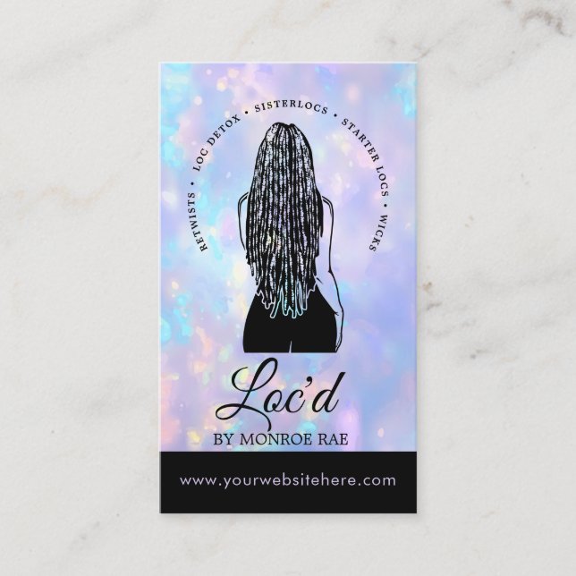 Loctitian & Loc Stylist Beauty Salon Opal Business Card (Front)