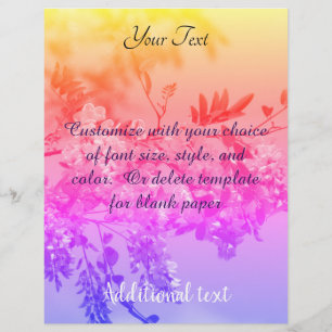 Locust Blossoms Rainbow Colours    Custom Letterhead