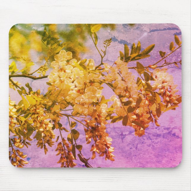 Locust Flower Blossoms Art Mouse Pad (Front)