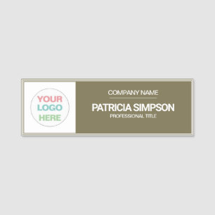 Loden Green White Fashionable Elegant Name Tag