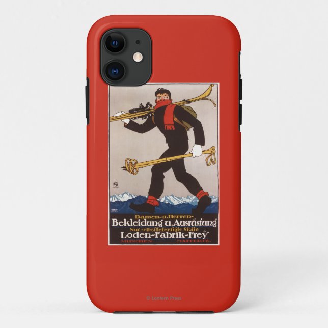 Loden Ski Clothes Skiing Advertisement Poster Case-Mate iPhone Case (Back)