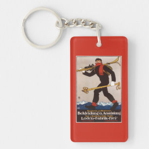 Loden Ski Clothes Skiing Advertisement Poster Key Ring