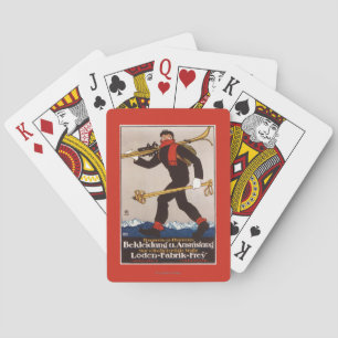 Loden Ski Clothes Skiing Advertisement Poster Playing Cards