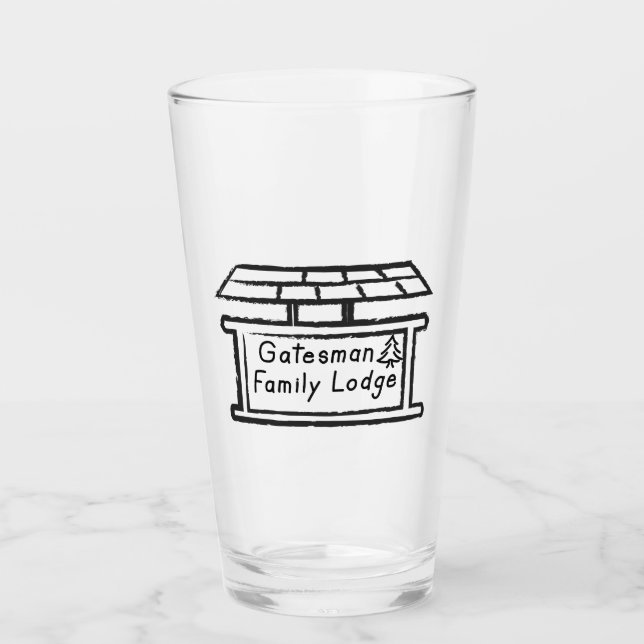 Lodge Sign Tumbler Glass (Front)