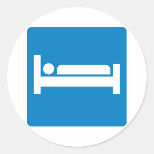 Lodging Highway Sign Classic Round Sticker