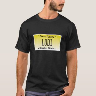 Lodi NJ Hometown New Jersey License Plate Graphic T-Shirt