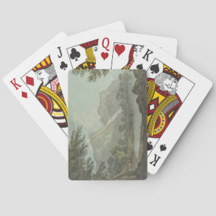 Lodore Rocks - fall & cottage distance (pen & ink Playing Cards