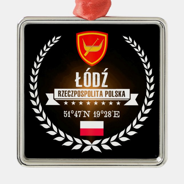 Łódź Metal Tree Decoration (Front)