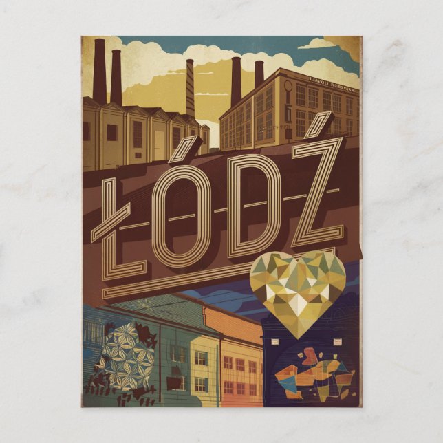 Lodz Poland vintage Postcard (Front)