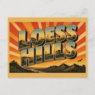 Loess Hills Iowa Tallgrass Prairie Ridges Art Postcard