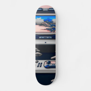【lofi-art】和風 ビンテージ レトロ ネオ浮世絵盆栽アート：サイバーパンク スケートボード skateboard