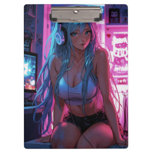 Lofi Gamer Girl   Chill Anime Aesthetic Clipboard