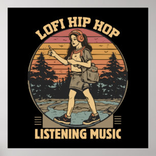 Lofi hip hop chillhop music poster