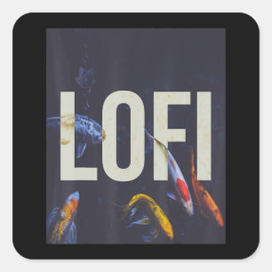 Lofi Hip Hop Tokyo Japan Koi Fish Square Sticker