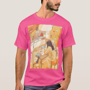 Lofi Retro 90s Anime Girl Aesthetic Vaporwave Girl T-Shirt