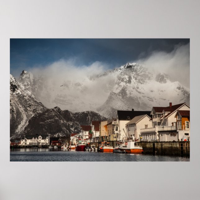 Lofoten Fishing Village Poster (Front)
