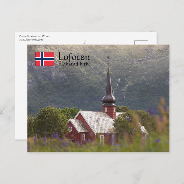 Lofoten Flakstad Church Postcard (Front/Back)