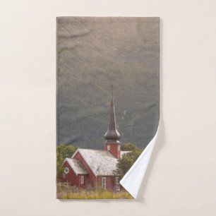 Lofoten Islands Flakstad Church Hand Towel