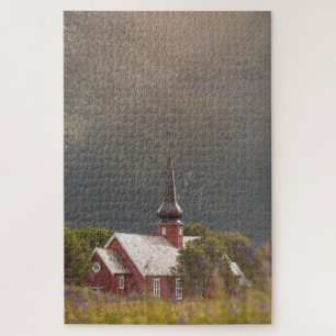 Lofoten Islands Flakstad Church Jigsaw Puzzle