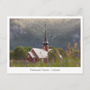 Lofoten Islands Flakstad Church Postcard