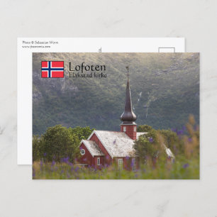 Lofoten Islands Flakstad Church Postcard