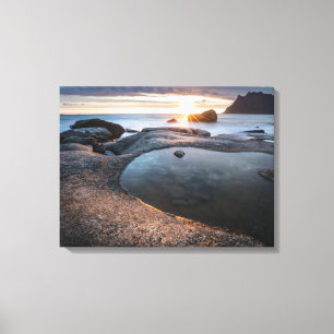 Lofoten Islands Midnight Sun Canvas Print