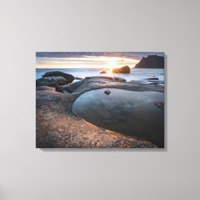 Lofoten Islands Midnight Sun Canvas Print (Front)