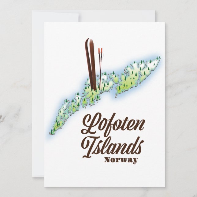 Lofoten islands, Norway ski poster. (Front)