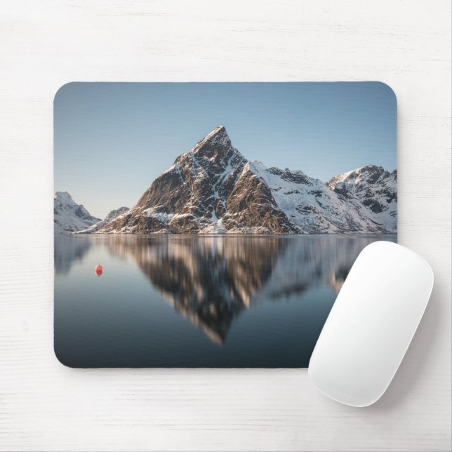 Lofoten Mountain Landscape Photo Mouse Pad (With Mouse)