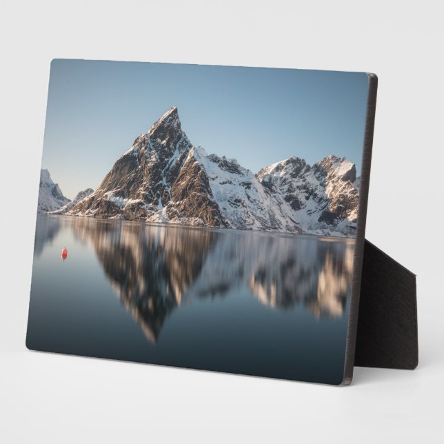 Lofoten Mountain Landscape Photo Plaque (Side)