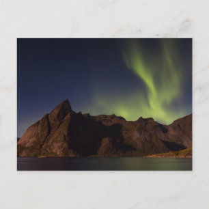 Lofoten - Northern lights over Olstind postcard