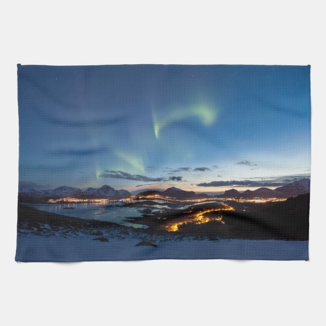Lofoten Northern Lights Tea Towel (Horizontal)