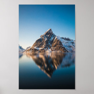 Lofoten Norway Mountain Landscape Photo Poster