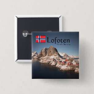 Lofoten Norway Souvenir 15 Cm Square Badge