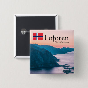 Lofoten Norway Souvenir 15 Cm Square Badge