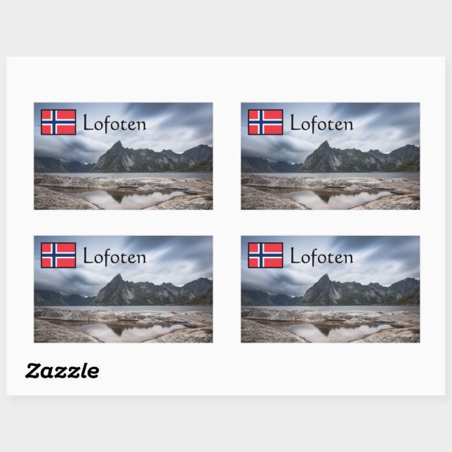 Lofoten Norway Souvenir Rectangular Sticker (Sheet)