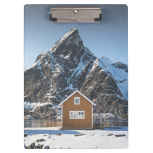 Lofoten Norway Yellow Cabin Clipboard