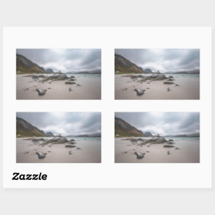 Lofoten Ramberg Beach Rectangular Sticker