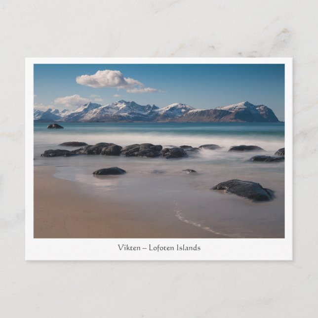 Lofoten Vikten Beach Postcard (Front)