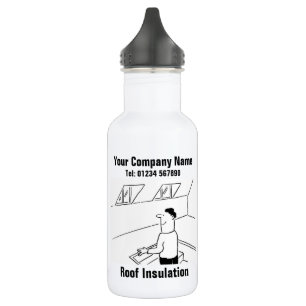 Loft or Roof Insulation Cartoon to Personalise 532 Ml Water Bottle
