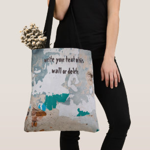 Loft style old painted brick wall  tote bag